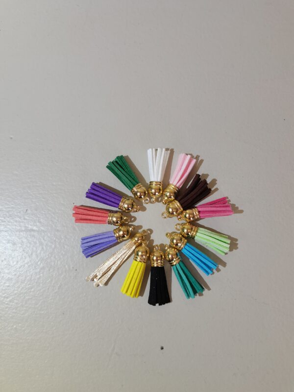 Faux Leather Tassel - Gold Cap