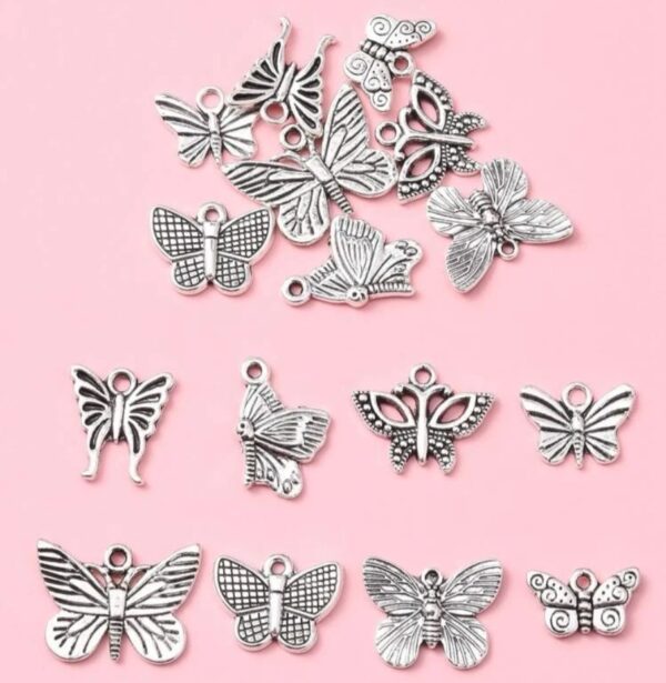 Butterfly: Mixed Silver Butterfly Pendants (16pc)