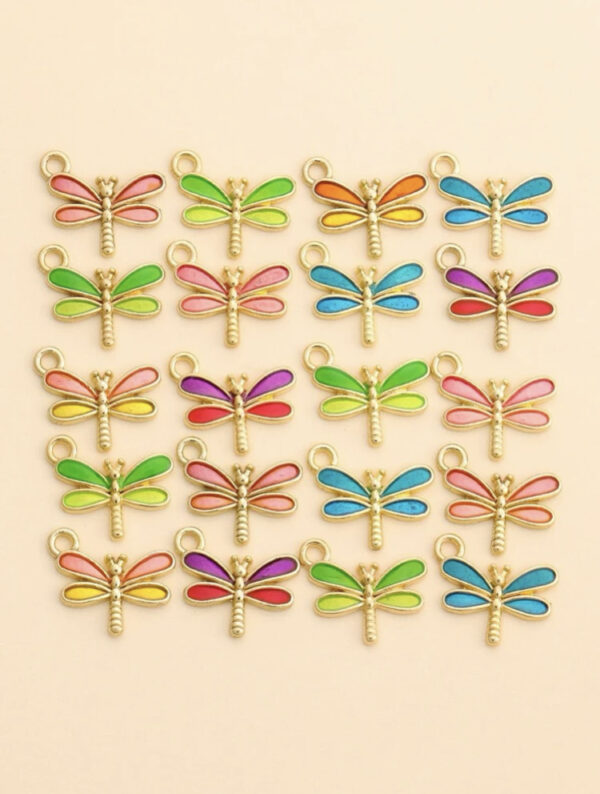 Dragonfly: Multicoloured Dragonfly Charm (10pcs)