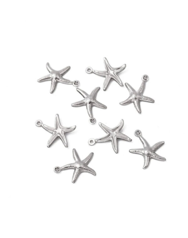 Starfish: Large Silver Starfish (5pcs)