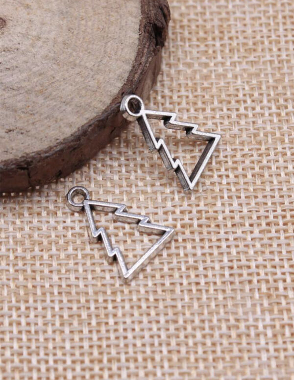 Christmas: Silver Christmas Tree Charm (5pc)