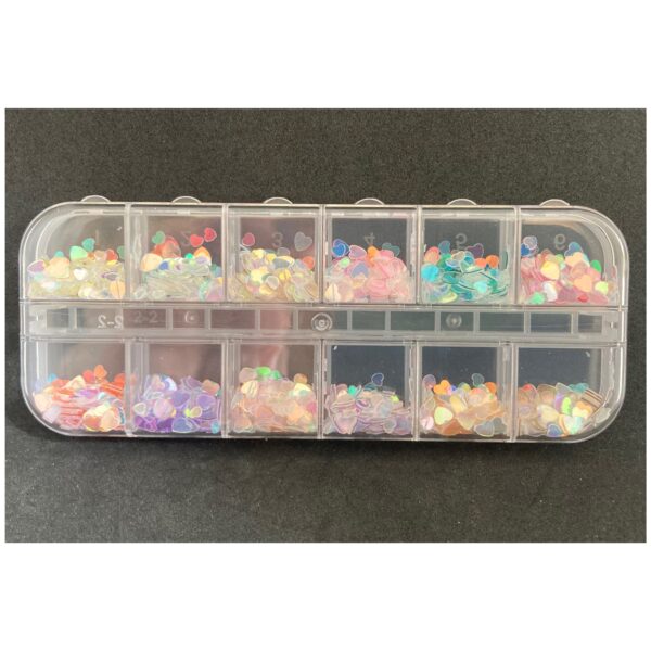 Glitter - Iridescent Pastel Heart Glitter Flakes