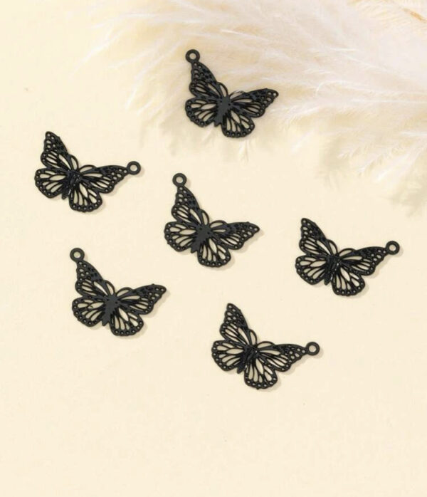 Butterfly: Delicate Black Butterfly Charms (10pc)